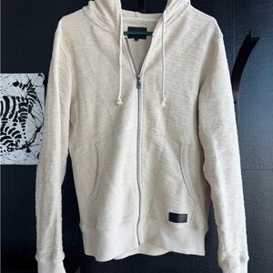 Manmade Men's Cream Knit Hoodie